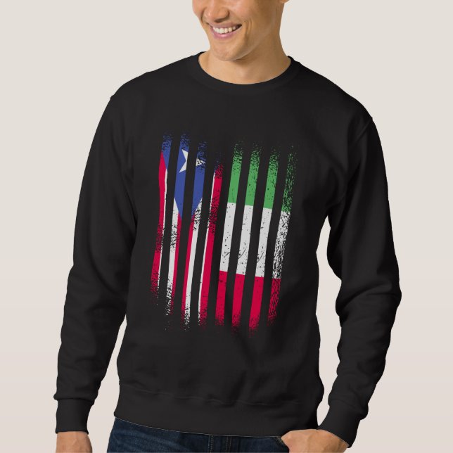 Puerto Rico Flag Italy Grown Country Flags Stripes Sweatshirt (Front)