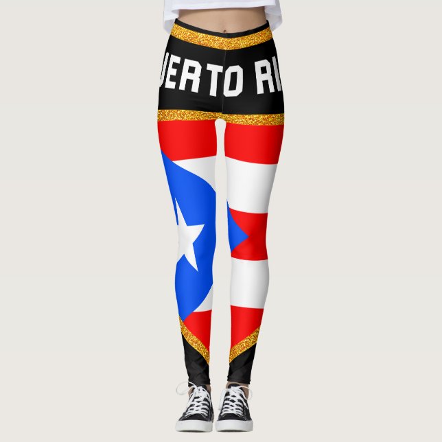 Puerto Rico Flag Leggings (Front)