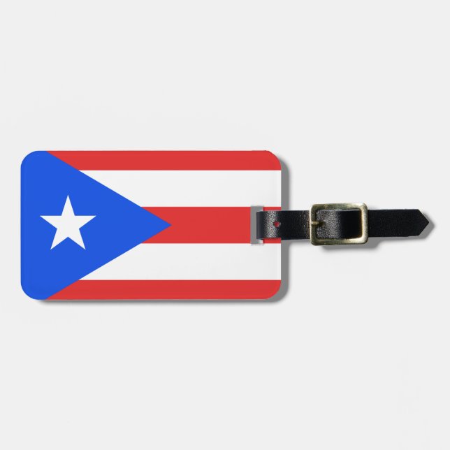 Puerto Rico Flag Luggage Tag (Front Horizontal)