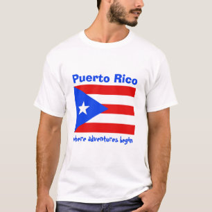 Puerto Rico Flag + Map + Text T-Shirt