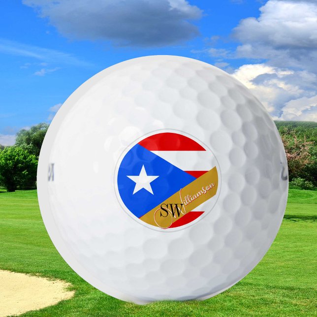 Puerto Rico Flag, Monogrammed Willson Ultra Golf Balls (Creator Uploaded)