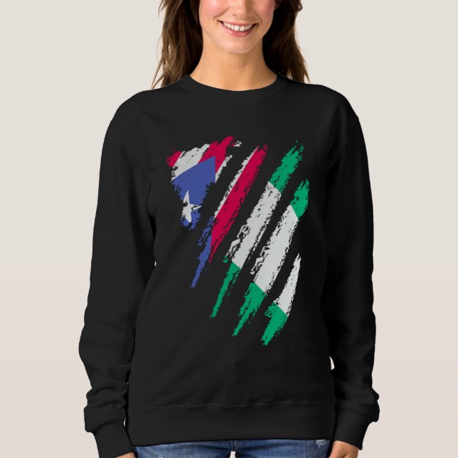 Puerto Rico Flag Nigeria Grown Patriot Country Str Sweatshirt (Front)