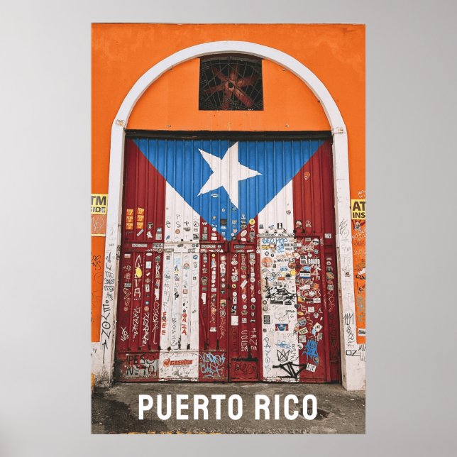  Puerto Rico Flag Old San Juan Travel Photography Poster (Front)