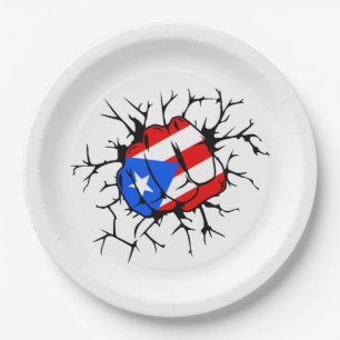 Puerto Rico Flag Paper Plate