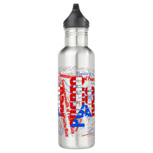 Puerto Rico Flag Patriotic 710 Ml Water Bottle