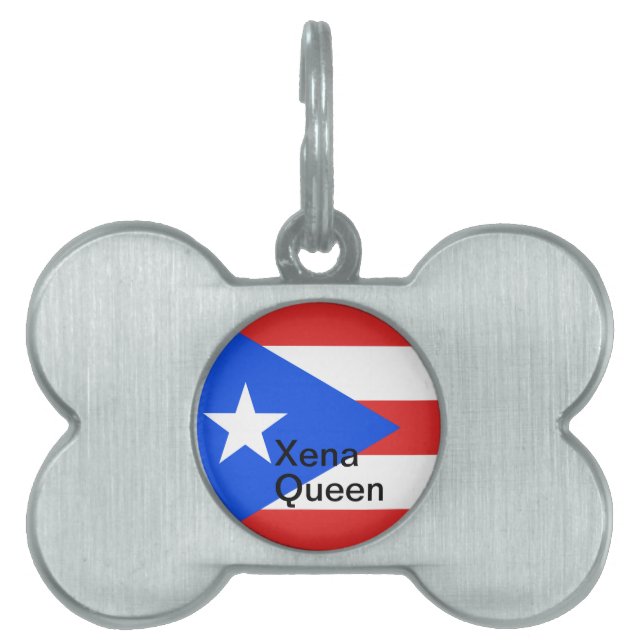 Puerto Rico Flag Pet ID Tag (Front)
