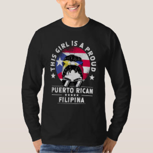 Puerto Rico Flag Philippines Grown Women Girl Prid T-Shirt