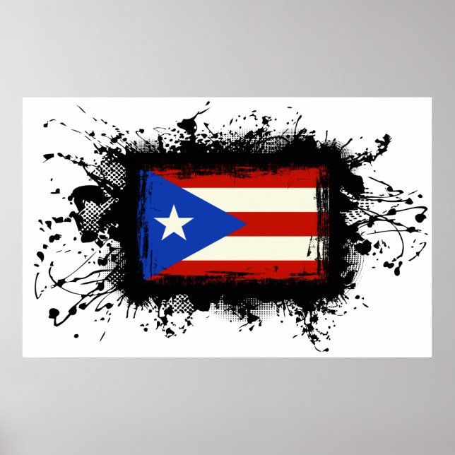 Puerto Rico Flag Poster (Front)