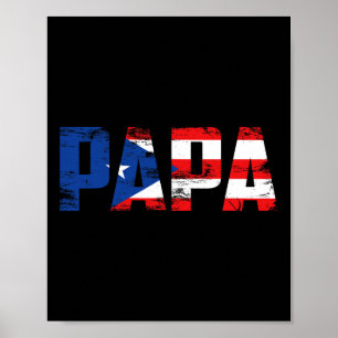 Puerto Rico Flag Pride Fathers Day Puerto Rican Me Poster