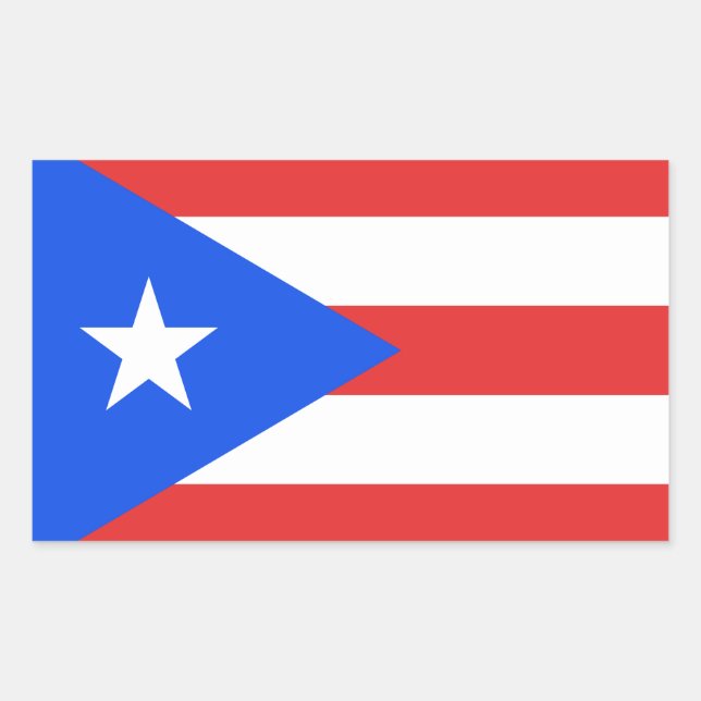 Puerto Rico Flag Rectangular Sticker (Front)