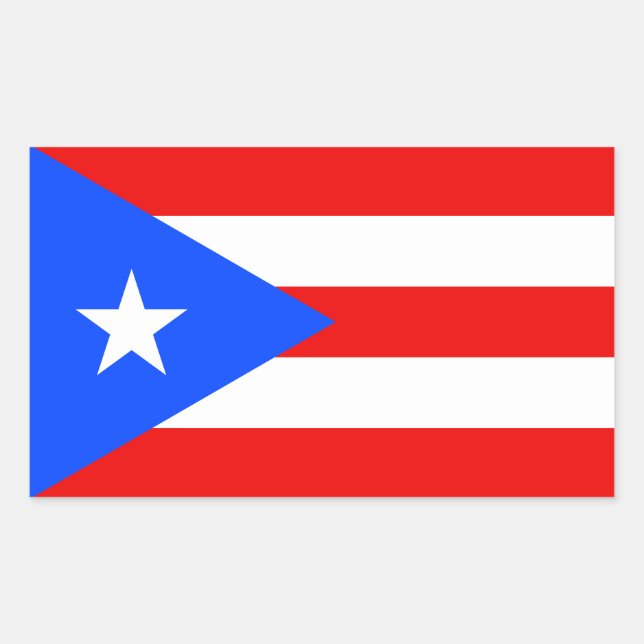 Puerto Rico Flag Rectangular Sticker (Front)
