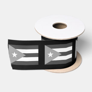 Puerto Rico Flag Ribbon Black and White – Boricua  Satin Ribbon
