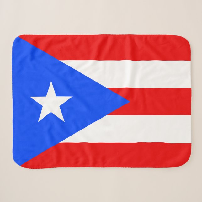 Puerto Rico Flag Sherpa Blanket (Front (Horizontal))