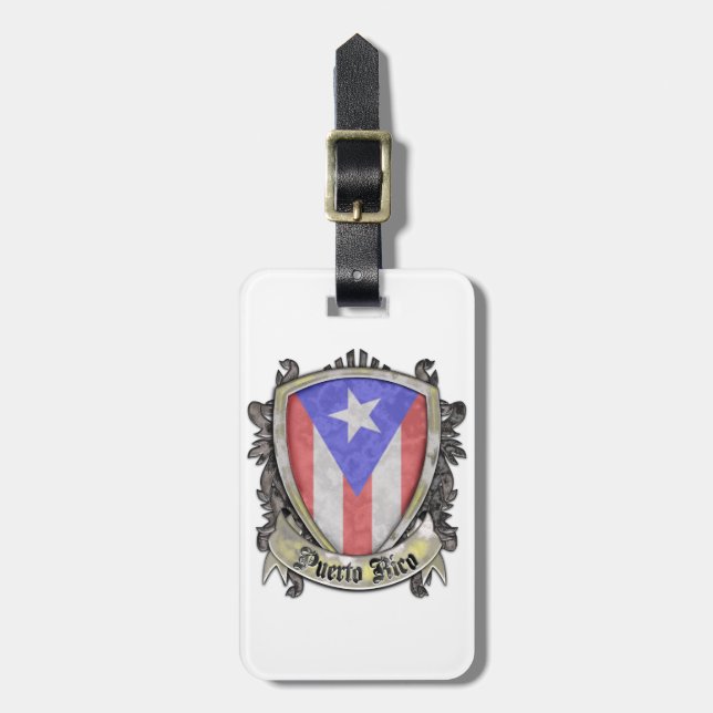 Puerto Rico Flag - Shield Crest Luggage Tag (Front Vertical)