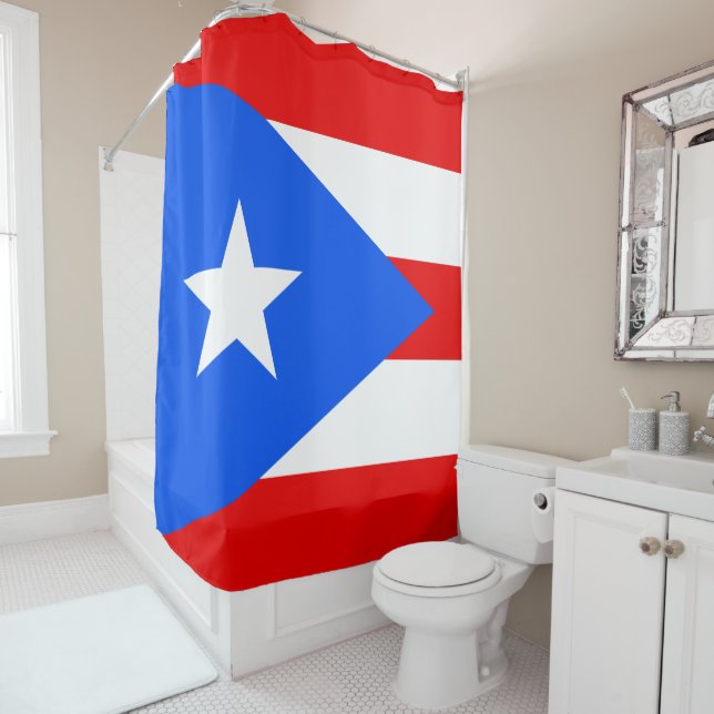 Puerto Rico Flag Shower Curtain (In Situ)