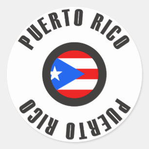 Puerto Rico Flag Simple Classic Round Sticker