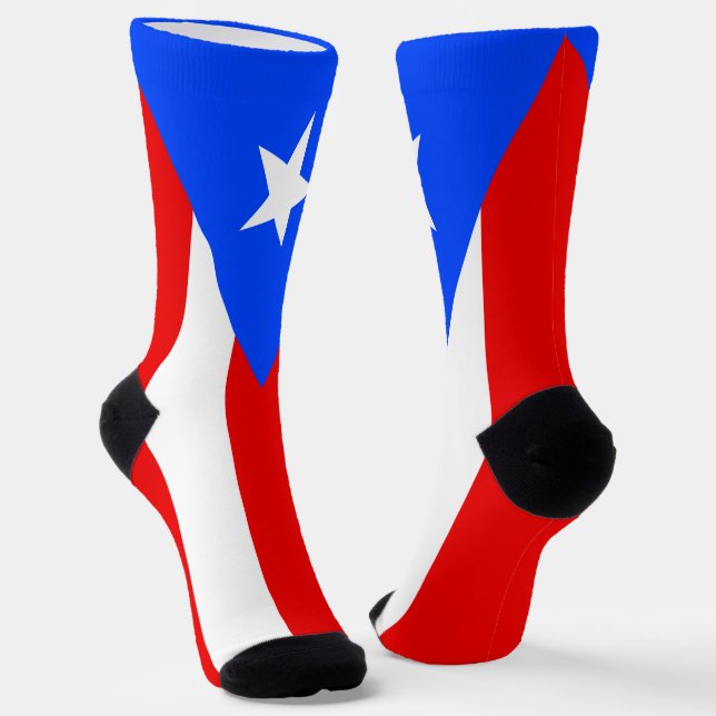 Puerto Rico Flag Socks (Angled)