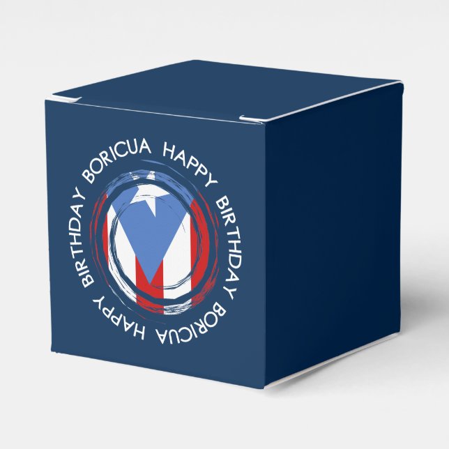Puerto Rico : Flag Theme: Birthday Boricua Favour Box (Front Side)