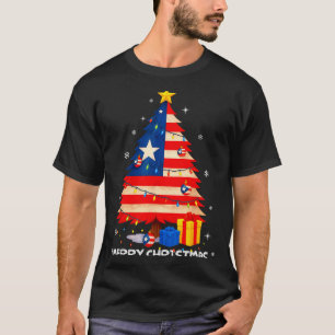 Puerto Rico Flag Tree Lights Christmas Pajamas -co T-Shirt