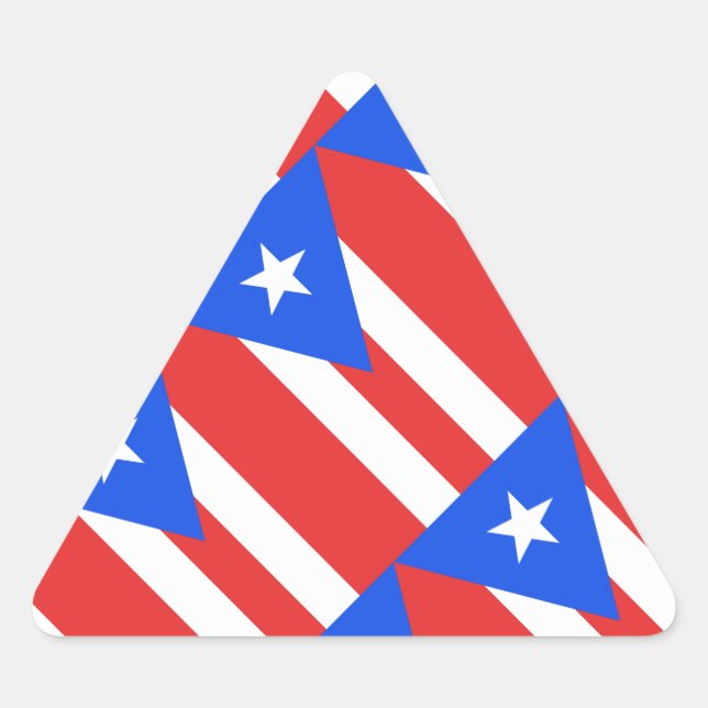 Puerto Rico Flag Triangle Sticker (Front)