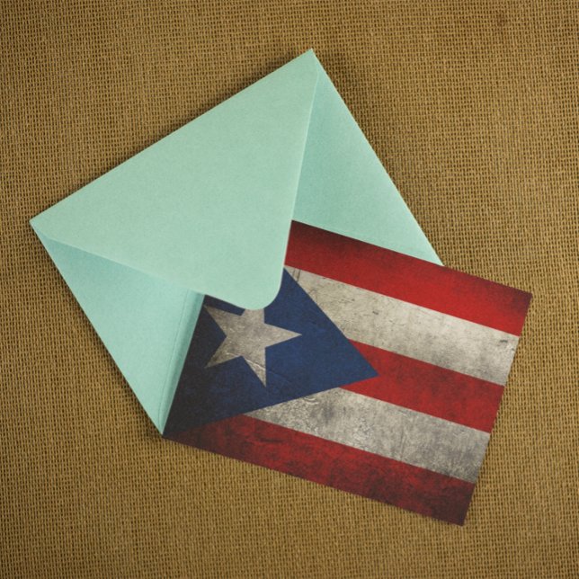 Puerto Rico Flag Vintage Custom Postcard (rustic puerto rico vintage flag postcard)
