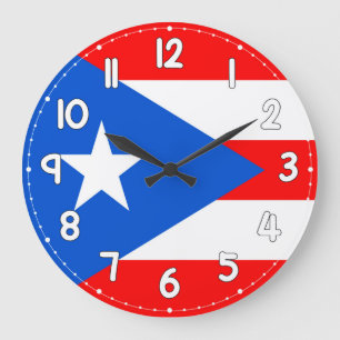 Puerto Rico Flag Wall Clock – Flag for Home Decor