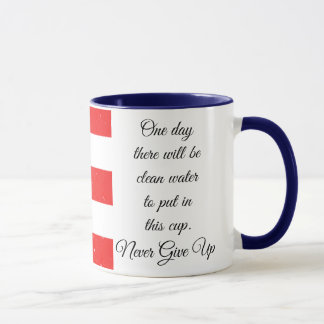 Puerto Rico Flag with Raindrops, One Day Quote Mug