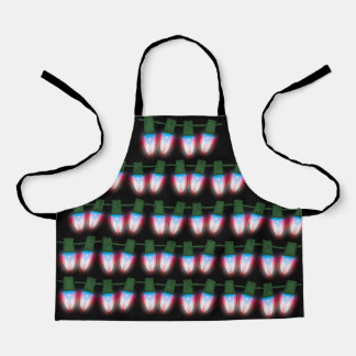 Puerto Rico Flag Xmas Lights Apron