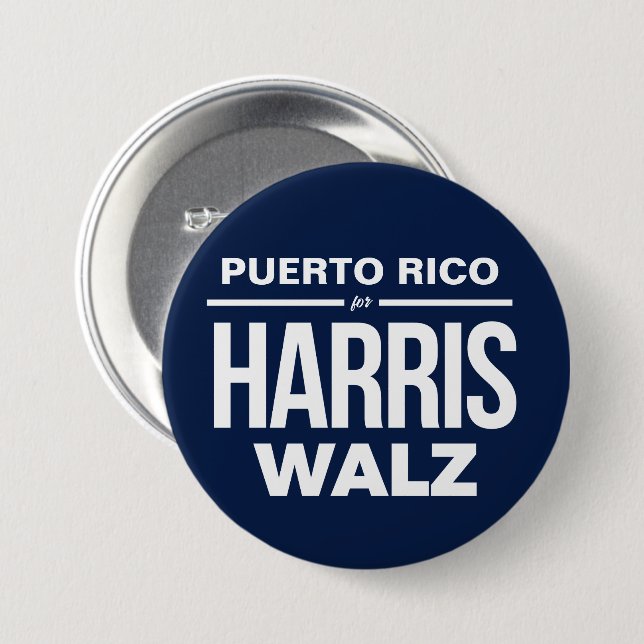 Puerto Rico for Harris Walz 7.5 Cm Round Badge (Front & Back)