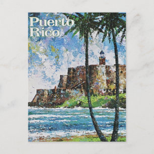 Puerto Rico Fort Travel Poster Postcard