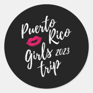 Puerto Rico Girls Trip 2023 Bachelorette Vacation Classic Round Sticker