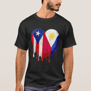 Puerto Rico Greece Flag Heart Citizen Grown Patrio T-Shirt