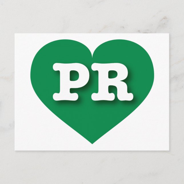 Puerto Rico Green Heart - I Love PR Postcard (Front)