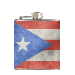 Puerto Rico Grunge Flag Hip Flask