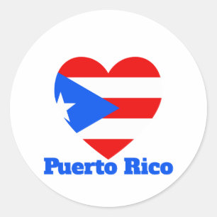 Puerto Rico Heart Flag Classic Round Sticker