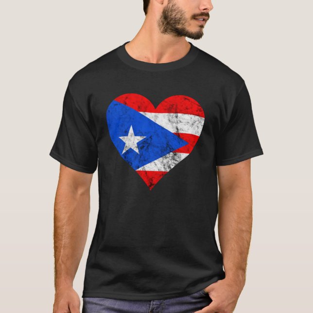 Puerto Rico Heart Puerto Ricaner Puertorro Flag Bo T-Shirt (Front)