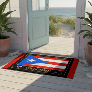 Puerto Rico house mat, Flag sports / Welcome Doormat