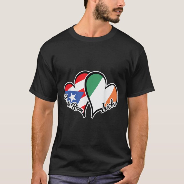 Puerto Rico Ireland Flag Half Puerto Rican Half Ir T-Shirt (Front)