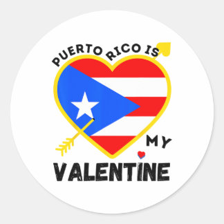 Puerto Rico Is My Valentine Valentine's Day Puerto Classic Round Sticker