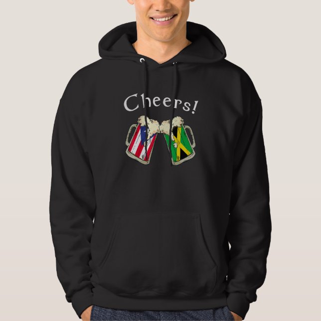 Puerto Rico Jamaica Flag Cheers Beer Grown Patriot Hoodie (Front)