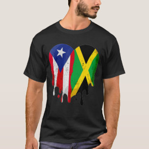 Puerto Rico Japan Flag Heart Citizen Grown Patriot T-Shirt