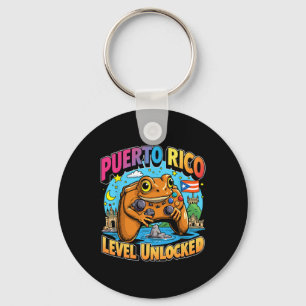 Puerto Rico Level Unlocked Gamer Coqui Frog Key Ring