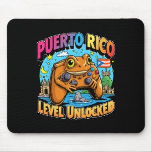 Puerto Rico Level Unlocked Gamer Coqui Frog Mouse Pad