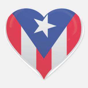 Puerto Rico love flag pride heart sticker
