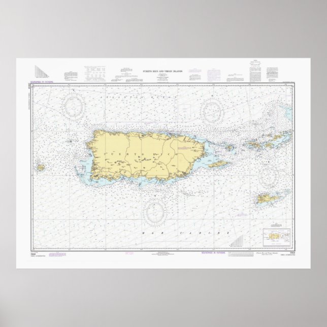 Puerto Rico Map (1981) Island of Enchantment Chart (Front)