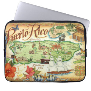 Puerto Rico Map Laptop Sleeve