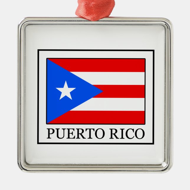 Puerto Rico Metal Tree Decoration (Front)