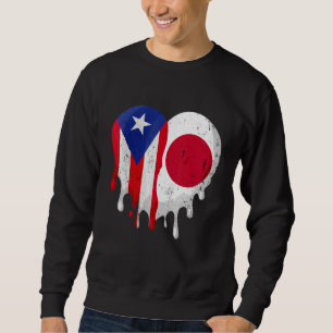 Puerto Rico Mexico Flag Heart Citizen Grown Patrio Sweatshirt