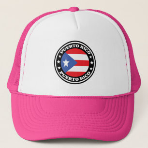 Puerto Rico National Flag Round Logo Trucker Hat
