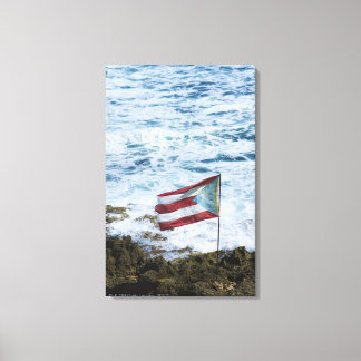 Puerto Rico, Old San Juan, flag of Puerto rice Canvas Print